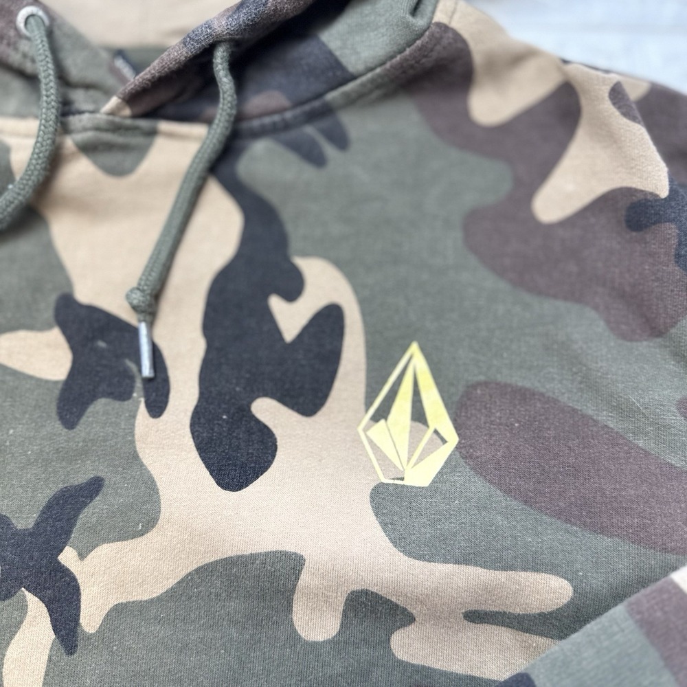 Volcom Vamo Hoodie Sweatshirt Camouflage Men Small Pullover Fleece Skate - Picture 3 of 7
